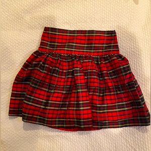 Girls tartan plaid bubble taffeta skirt. Vintage Holiday. Size 7/8 girls.